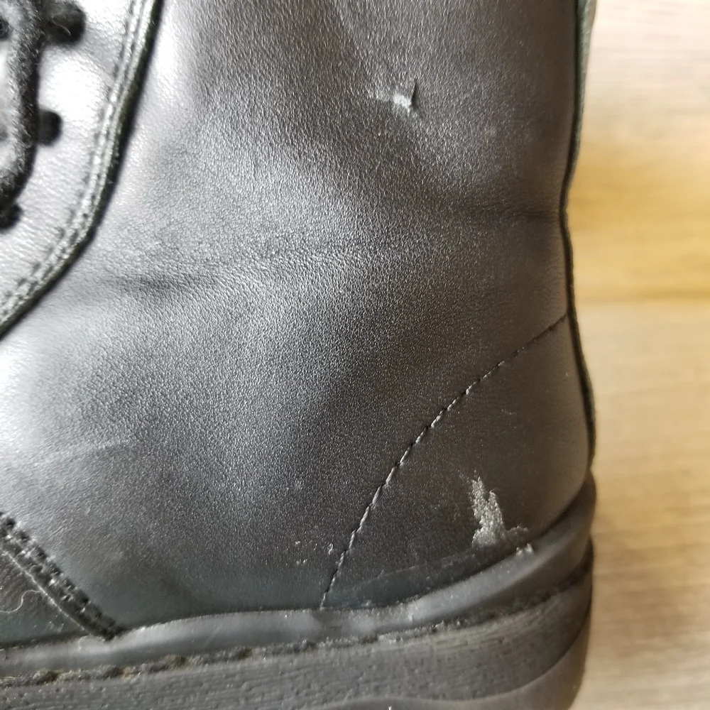 Zara Infants Black Faux Fur Lined Combat Boots